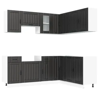vidaXL Vidaxl - Set Mobili Da Cucina 11 Pz Kalmar Neri Legno Multistrato