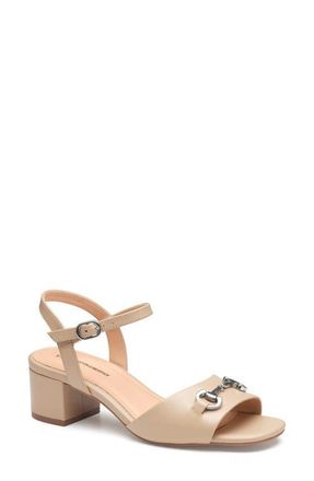Johnston & Murphy Edith Bit Ankle Strap Sandal in Sand Glove Leather at Nordstrom, Size 8.5