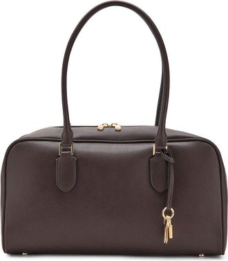 Mango Faux Leather Bowling Bag in Chocolate at Nordstrom