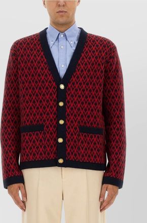 Valentino v-neckline geometric pattern sweater