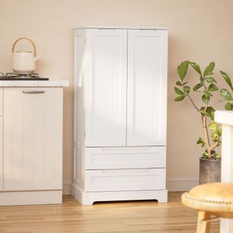 OEM Sideboard Con 2 Puertas Dobles Y 2 Cajones, Con Estantes Ajustables, Para Sala De Estar, Comedor, 120 X 40 X 60 Cm, Blanco