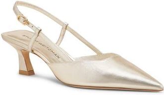 Stuart Weitzman Vinnie 50 Slingback Pump in Light Gold at Nordstrom, Size 10.5