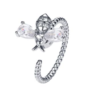 Generic To My Daughter Rotating Ring Sparkling Rhinestone Minimalist Jewelry Anxiety for Women and Girls (Silver, One Size)