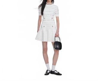 Self Portrait Pointelle Knit Top In White