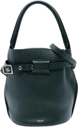 Celine Pre-owned Bucket Bags, female, Green, Size: ONE SIZE Pre-owned Leather Bucket Bag