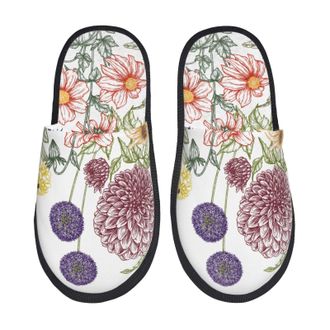 Generic Plush Slippers Autumn Garden Lightweight Slipper Non-Slip House Shoes For Spa Ladies Hotel L