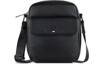 Bugatti Schultertasche BUGATTI Rico, Damen, Gr. B/H/T: 19cm x 21cm, schwarz, Polyurethan, Taschen Schultertasche