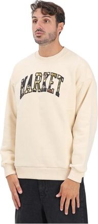Market Sweatshirt met Ronde Hals - Heren - Sweatshirts - Beige - XL - Katoen - Hoodies & sweatvesten