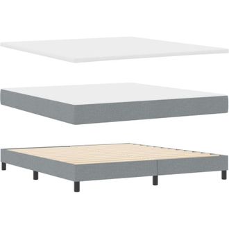 vidaXL vidaXL Box Spring Bed with Mattress, Light Grey, 180 x 200 cm, Fabric