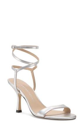 Stuart Weitzman Nudist Wrap 85 Sandal in Silver at Nordstrom Rack