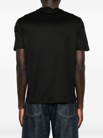 Emporio Armani Logo-Embroidered T-Shirt - Black