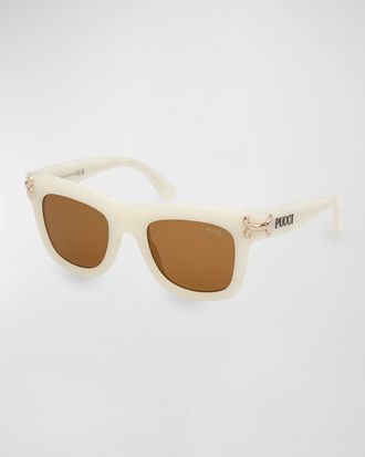 Pucci Logo Acetate Square Sunglasses