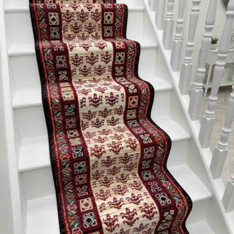 Runrug Stair Runner Carpet for Staircases - Soft & Comfy, 9mm - Mayan in Black | Size: 70 cm x 510 cm