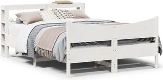 vidaXL Vidaxl - Estructura De Cama Con Cabecero Madera Pino Blanco 140x190 Cm