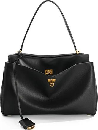 Generic Compatible For Leather Handbag, Single Shoulder Crossbody Bag, Large Capacity Womens Commuting Tote(35-11-23cm)