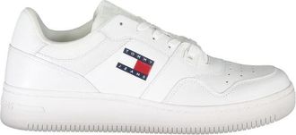 Tommy Hilfiger White Leather Sneaker - Heren - Sneakers - Wit - 40 EU - Leer - Schoenen