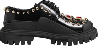Dolce & Gabbana Womens Studded Leather Oxfords - Black - Size 35.5 EU/IT