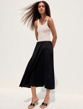 Mango Gonna cotone svasata nero - Donna - XXL - MANGO