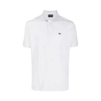 Emporio Armani Polo Shirts, male, White, 2XL, Classic Polo Shirt