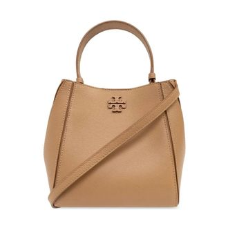 Tory Burch Tassen, Dames, Beige, ONE Size, Leer, Kleine Bucket Bag