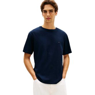 Tommy Hilfiger Heren Vlag Jersey Geborduurd T-Shirt (Marine)