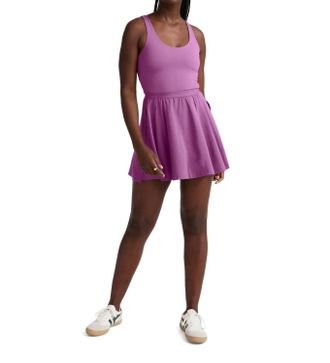 Beyond Yoga Score Pleated Dress In Fun Fuchsia