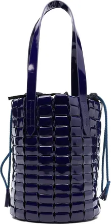 Dragon Diffusion Patent Leather Woven Bucket Bag
