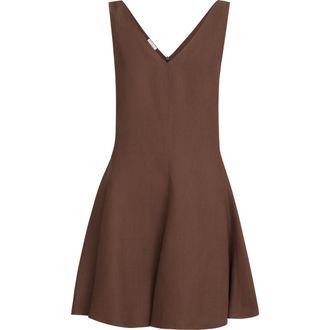 Brunello Cucinelli Fluid twill mini dress in Cocoa at Nordstrom, Size Xx-Small Eu
