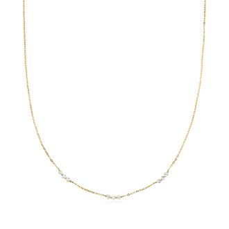 Ross-Simons Lab-Grown Diamond Station Necklace in 10kt Yellow Gold