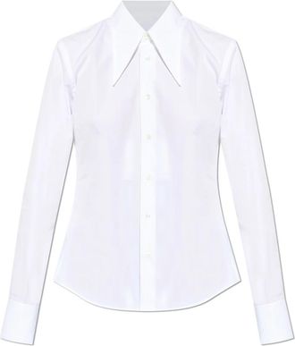 Ami Het Katoenen Overhemd - Dames - Overhemden - Wit - 4XS - Katoen - Overhemden
