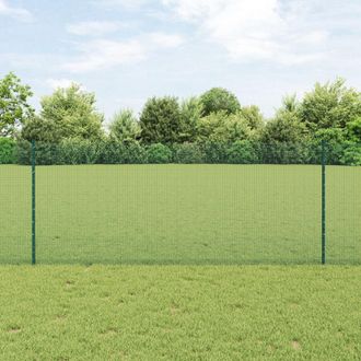 Berkfield Home Welded Wire Fence with 22 U Posts Green 1x50 m Steel