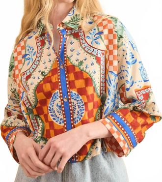 Hunter Bell Clarke Boxy Shirt In Sundance Tile