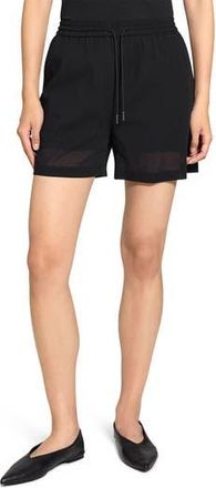 Theory Wool Blend Drawsting Shorts in Black at Nordstrom Rack, Size Petite