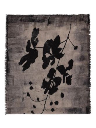 Faliero Sarti Marlon floral fringed scarf - Toni neutri