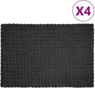 vidaXL Faux Rabbit Fur Blanket 4 pcs Dark Grey 150 x 220 cm Polyester vidaXL