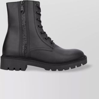 Calvin Klein chunky sole round toe boots