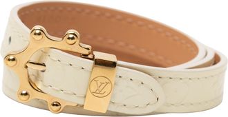 Louis Vuitton Pre-owned Womens Monogram Vernis Triple Tour Wrap Bracelet - Ivory Leather - One Size