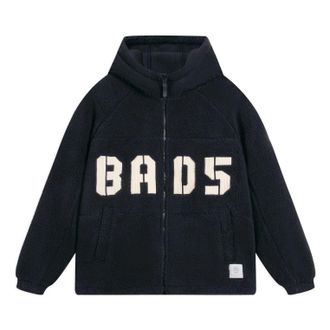 Li-Ning BadFive Logo Fleece Full Zip Jacket Black White AFDSA69-5