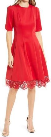 Julia Jordan Donna Ricco Tulip Fit & Flare Dress in Red at Nordstrom Rack, Size 10