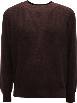 Brooksfield Wollen trui gemaakt in Itali&euml; - Heren - Ronde hals truien - Bruin - 3XL - Wol - Truien & Vesten
