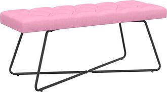vidaXL Banco Con Tapicer&iacute;a Con Botones Rosa 110 X 40 X 46 Cm Tela Vidaxl
