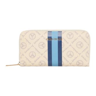 Carlo Colucci Portemonnee met contrasterende strepen - Dames - Portefeuilles - Beige - ONE Size - Accessoires