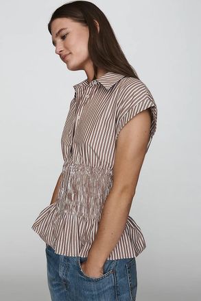 Maeve 100% Cotton Smocked Blouse