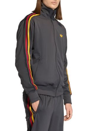 adidas Firebird Track Jacket in Black/Gold/Red 2/Black at Nordstrom, Size Medium