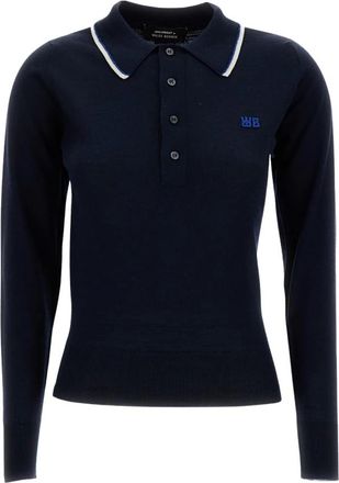 Wales Bonner Polo Shirts - Dames - Polos - Blauw - 2XS - Wol - Tops