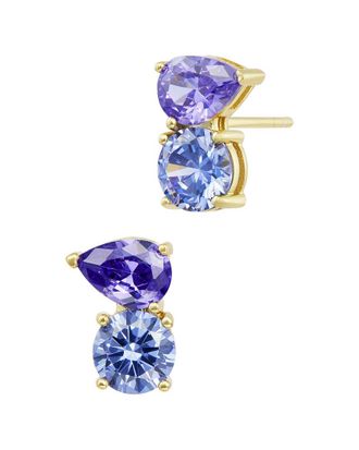 Savvy Cie Jewels Silver Cz Stud Earrings
