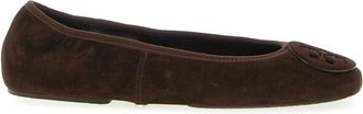Tory Burch Minnie Travel Suede Ballet Flat - Dames - Ballerinas - Bruin - 39 EU - Leer - Schoenen