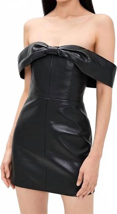 Anine Bing Colleen Mini Dress In Black Leather