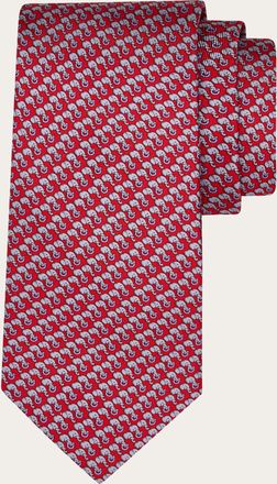 Ferragamo Uomo Cravatta in seta stampa Elefante Rosso