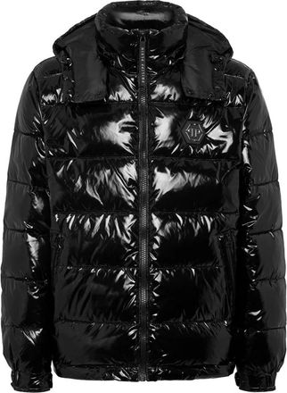 Philipp Plein Oversize Jacket Hexagon - Heren - Winterjassen - Zwart - 5XL - Leer - Jassen